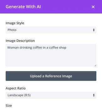 Divi AI Images UI
