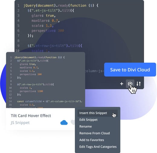 Code Snippet Divi Cloud