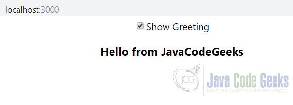 ReactJS Hide Component - Project Output