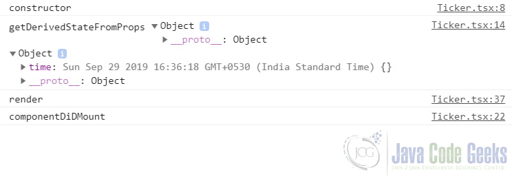 ReactJS Lifecycle Methods - Console Output