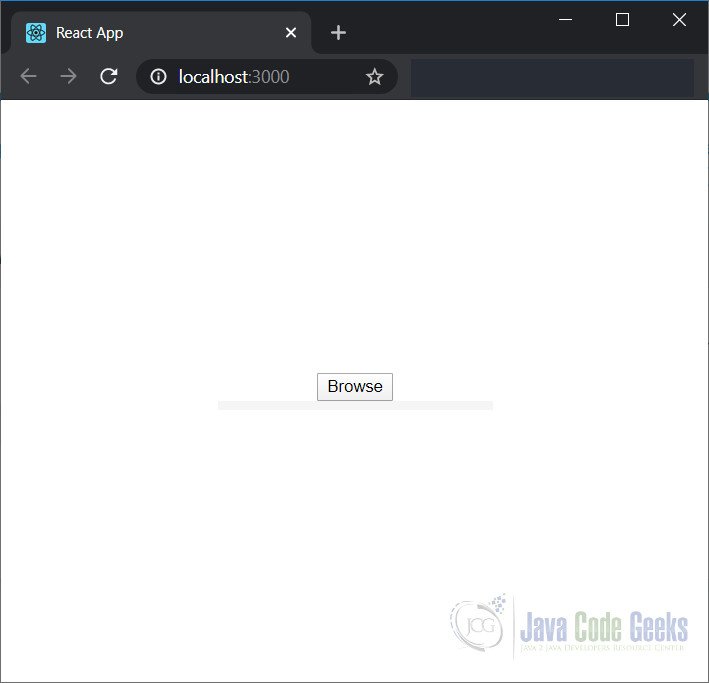 ReactJS File Upload - Project Output