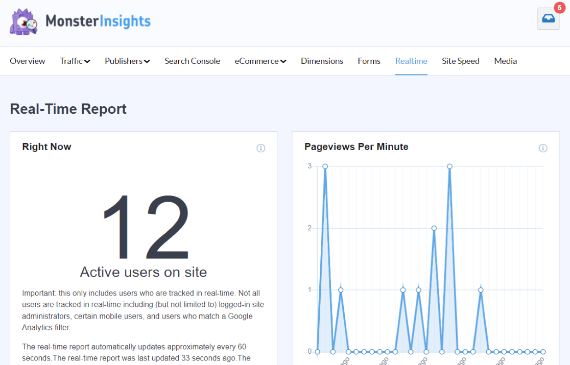 Realtime report - GA4 updated