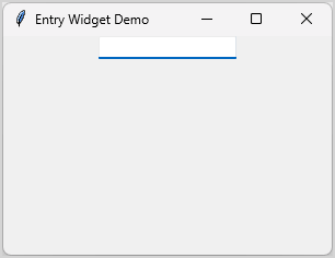 tkinter entry widget demo