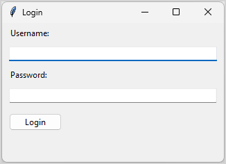 tkinter pack login dialog