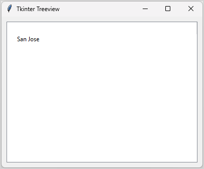 tkinter treeview with one item