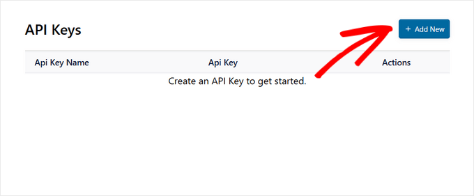 Add new API key