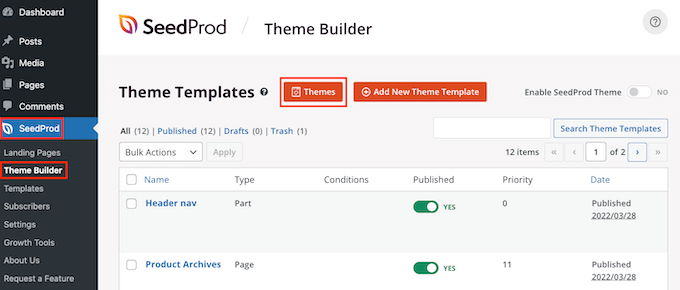 The SeedProd page builder plugin