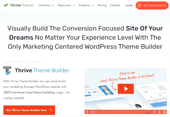 Thrive Theme Builder homepage