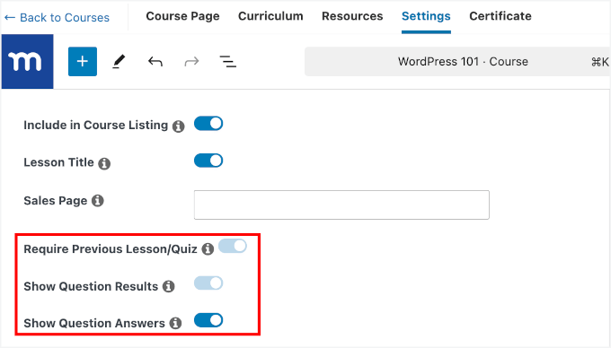 Require quiz to advance Require quiz to advance