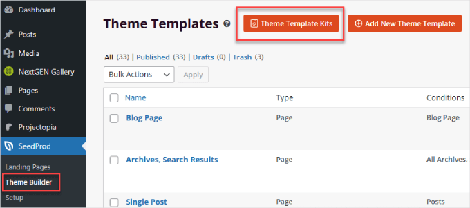 Theme templates kit