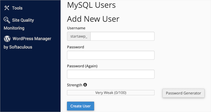 Adding a new MySQL user