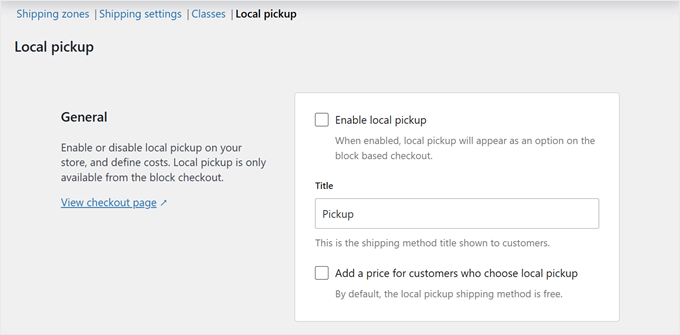 WooCommerce local pickup settings WooCommerce local pickup settings