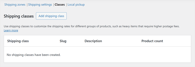 WooCommerce shipping classes WooCommerce shipping classes