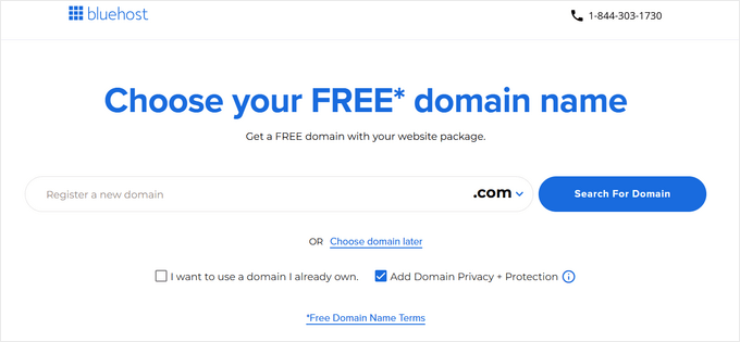 Choose a domain name with Bluehost Choose a domain name with Bluehost