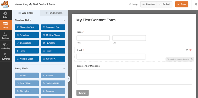 WPForms Form Builder