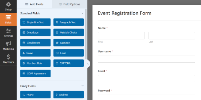 Add form fields to template