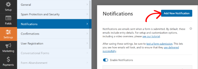 Configure event form notifications