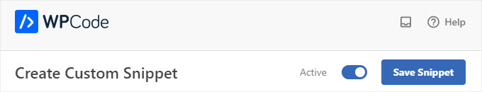 Activate and save snippet in WPCode Activate and save snippet in WPCode