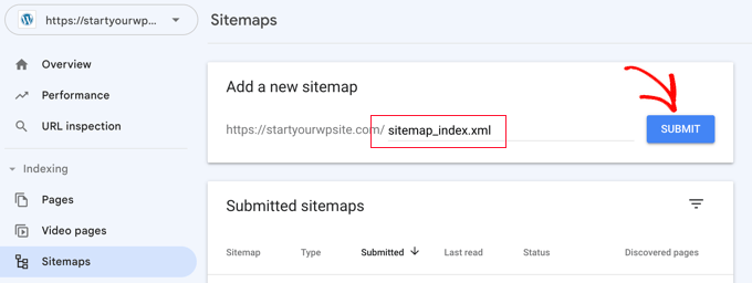 Add a new sitemap