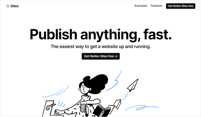 Notion Sites landing page