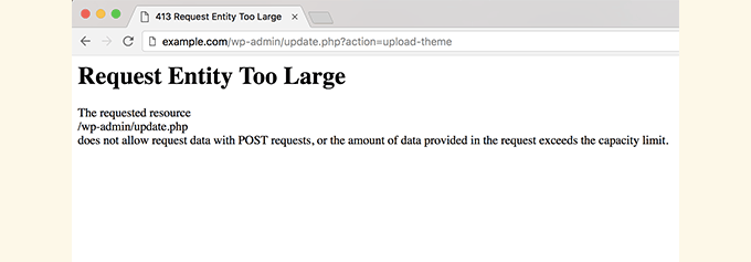 Request Entity Too large Error Request Entity Too large Error