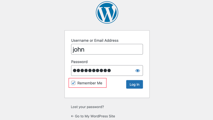 WordPress Login Screen's Remember Me Option