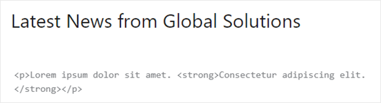 Viewing the HTML code for your block in the block editor Viewing the HTML code for your block in the block editor