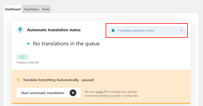 Checking out the translation that's in the queue in WPML