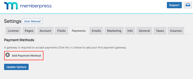How to add a payment method in MemberPress