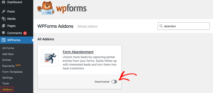 Form Abandonment Addon