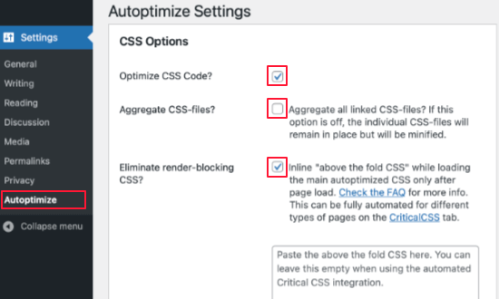 Scroll Down to CSS Options