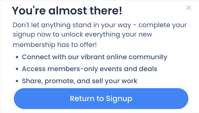 An example of an exit intent popup An example of an exit intent popup