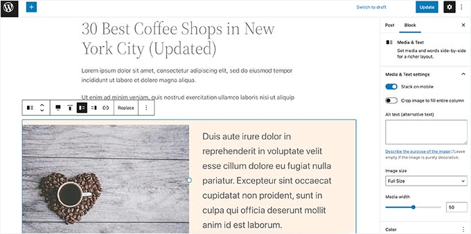Block editor preview Block editor preview