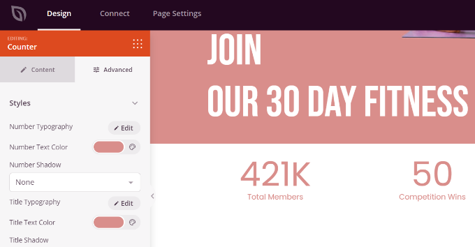 Edit the color and style of the block Edit the color and style of the block