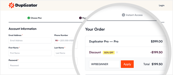 Duplicator Pro Coupon Code WPBEGINNER