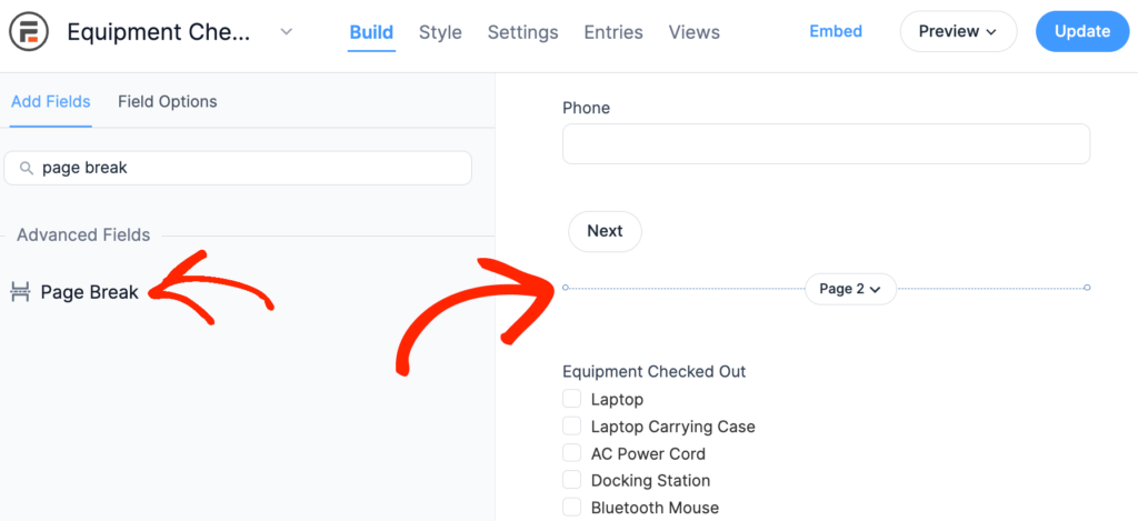 Creating a multi-page WordPress form