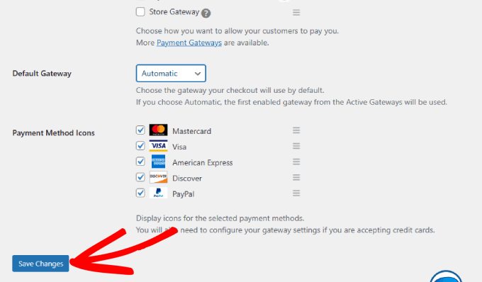 save changes to payment settings save changes to payment settings