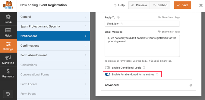 Capturing Abandoned Form Entries in WPForms