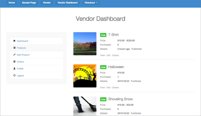 EDD Vendor dashboard