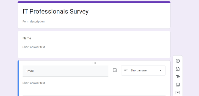 Adding fields to Google Forms