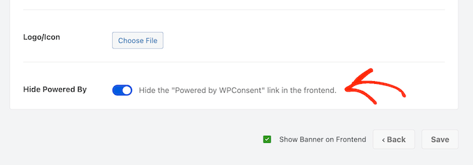 Removing the WPConsent branding from your cookie compliance management banner or popup