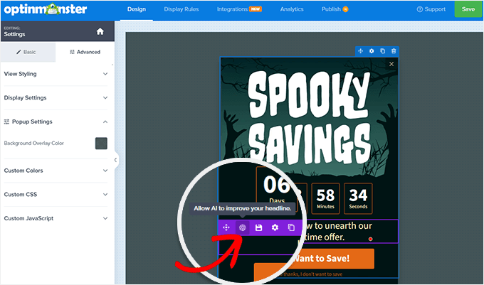 Optimisations de popup IA dans OptinMonster Optimisations de popup IA dans OptinMonster
