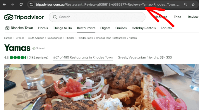 TripAdvisor URL example TripAdvisor URL example