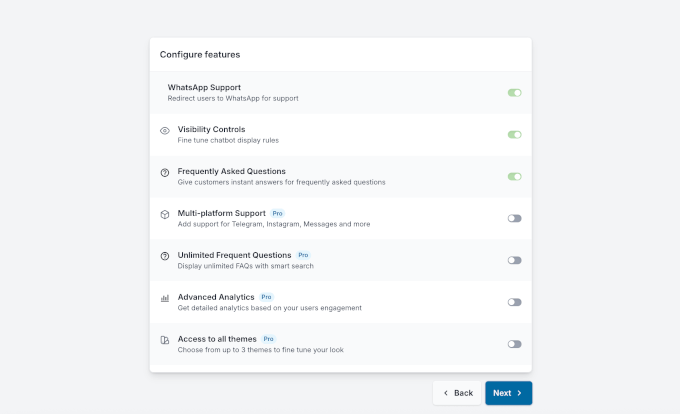 Activating additional features Activating additional features