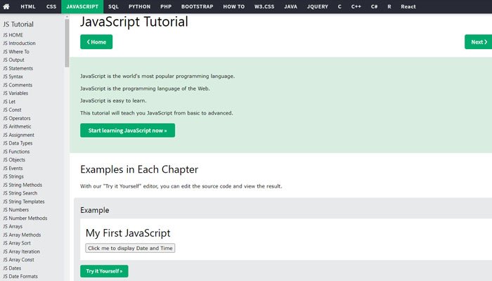 W3Schools is one of the oldest resources for learning JavaScript.