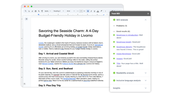 Yoast SEO for Google Docs add-on