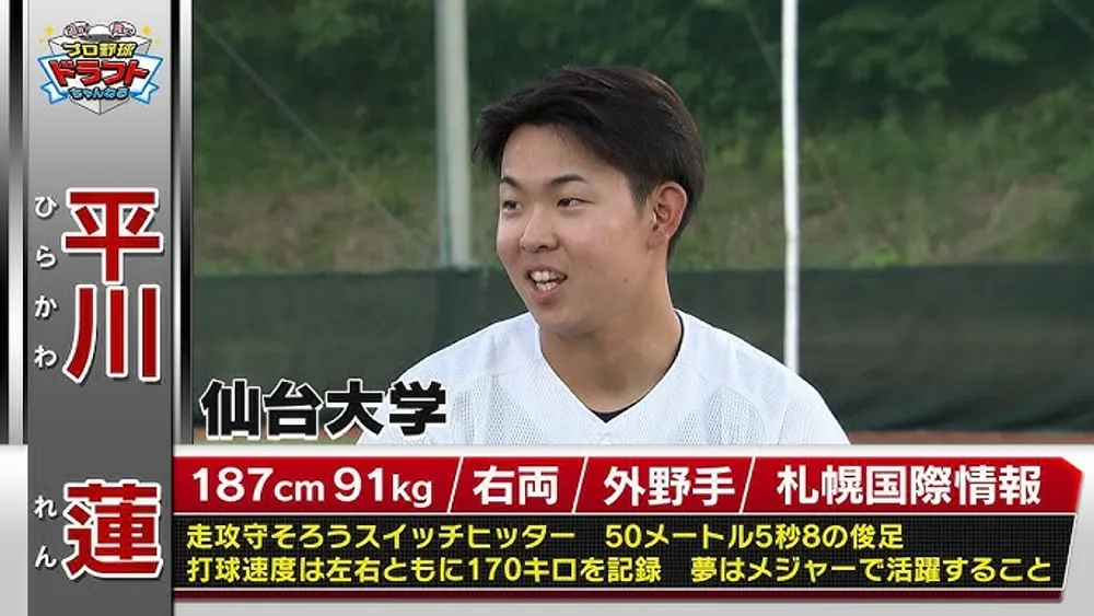 広島東洋カープドラフト1位指名交渉権獲得平川蓮