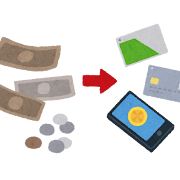 キャッシュレス化のイラスト