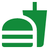 Food and beverage icon Green food and beverage icon
