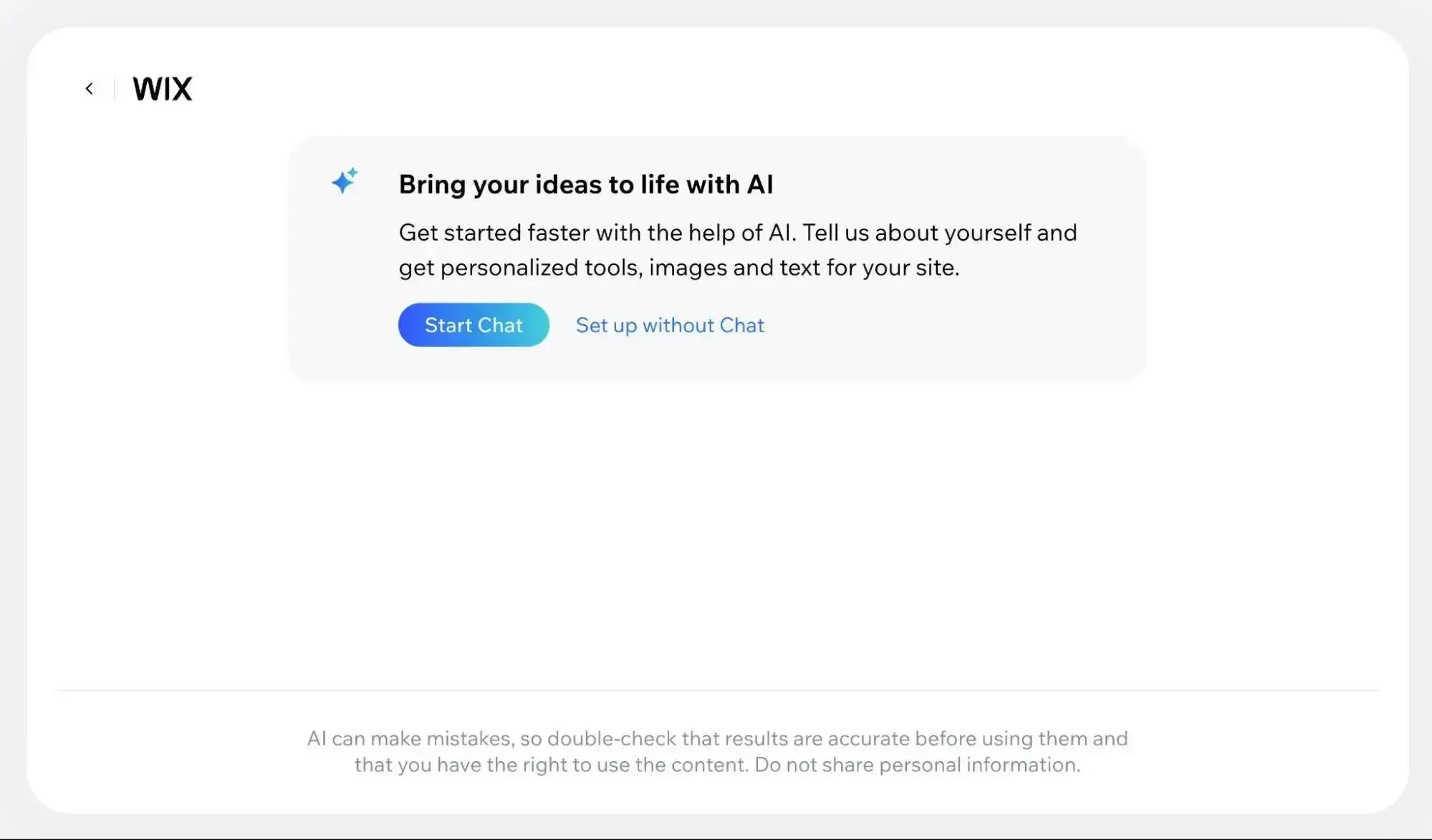 wix's ai tools let you create a website using a text prompt.